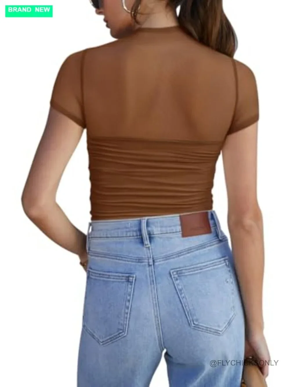 Sheer Mesh Ruched Mock Turtle Neck Bodysuit Top Ruched Going Out Snatched